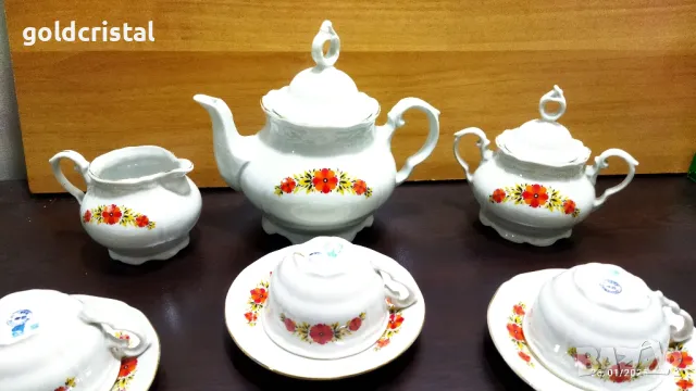 стар български порцелан чаши за чай кафе чайник заханица латиера , снимка 2 - Антикварни и старинни предмети - 48854961