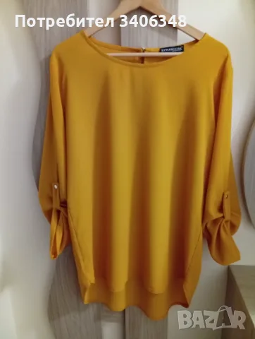 Блуза( туника) цвят минзухар. L/XL, снимка 4 - Туники - 55959182