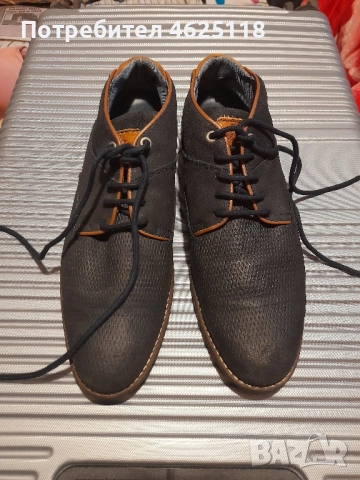 Черни обувки BULL BOXER естеств.кожа -велур