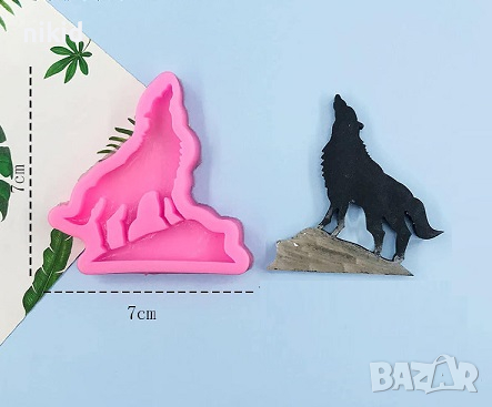 Вълк на Скала силиконов молд форма фондан шоколад гипс декор