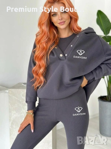 Дамски комплект DANYDIM 3в1 – Oversize суичърт, топ и клин, снимка 6 - Спортни екипи - 53718358