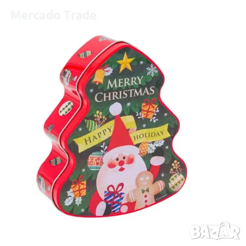 Коледна кутия Mercado Trade, За сладки, Метал, Червена