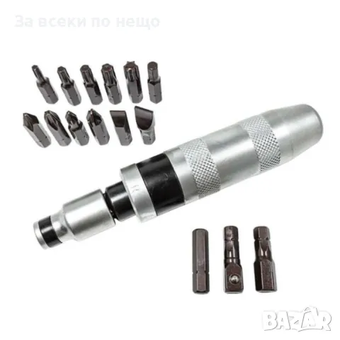 Ударна отвертка с комплект битове и адаптер ( адаптори ) 17 части ForceKraft, снимка 3 - Отвертки - 50326325