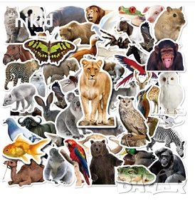 50 бр жевотни птици самозалепващи лепенки стикери за украса декор ръчна изработка