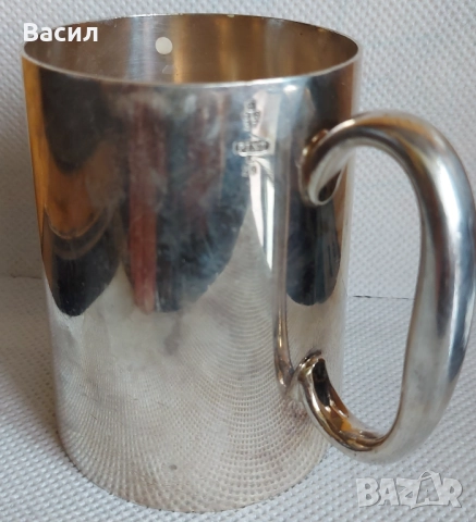 СТАРА АНГЛИЙСКА ПОСРЕБРЕНА МЕРИТЕЛНА ЧАША 1 ПИНТА, снимка 6 - Антикварни и старинни предмети - 51499655