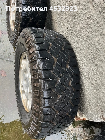 Гуми с джанти 265/70 R16 Goodyear Wrangler свалени от мицубиши паджеро 3, снимка 4 - Гуми и джанти - 53017094