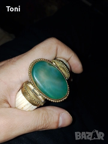 стара старина женска гривна слонова кост с камък, снимка 3 - Антикварни и старинни предмети - 53597514