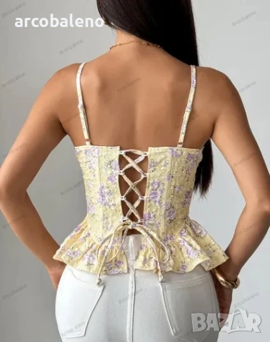 Дамски секси топ с връзки и гол гръб, 2цвята , снимка 10 - Корсети, бюстиета, топове - 50949073