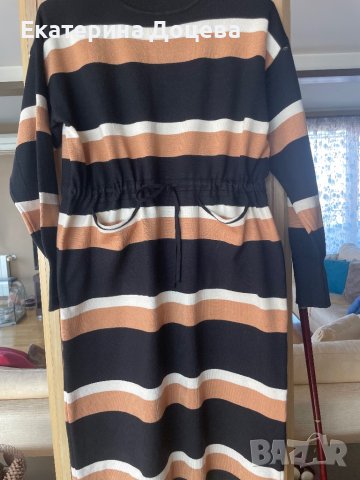 Рокля плетиво райе, снимка 3 - Рокли - 40113338