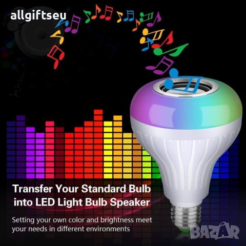 RGB диско лампа/крушка с Bluetooth колона LED , снимка 5 - Лед осветление - 41441151