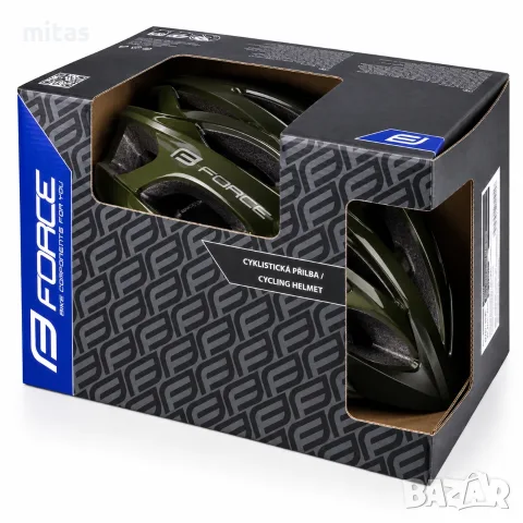 Велосипедна каска FORCE BULL HUE, In-Mold, S/M 56–58 см, Черно-зелена, CE Сертификат, снимка 12 - Аксесоари за велосипеди - 56185547