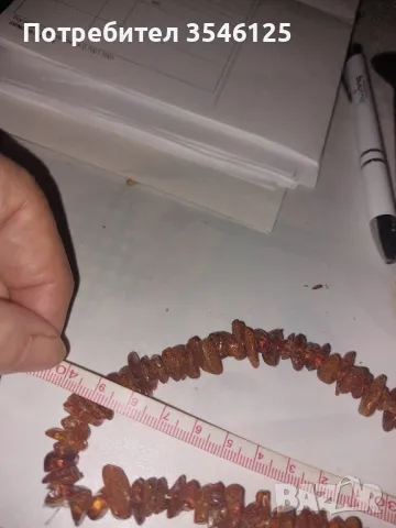 Гердан от естествен кехлибар 80 см, снимка 3 - Колиета, медальони, синджири - 49474292