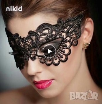 20 домино черна бяла червена маска дантела за лице очи маскарад парти бал, снимка 7 - Други - 44329501