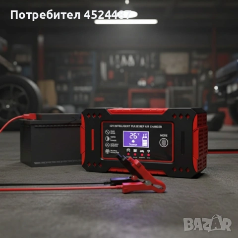 Интелигентно зарядно за акумулатор с дисплей 12V 6A импулсно, снимка 2 - Аксесоари и консумативи - 53377892