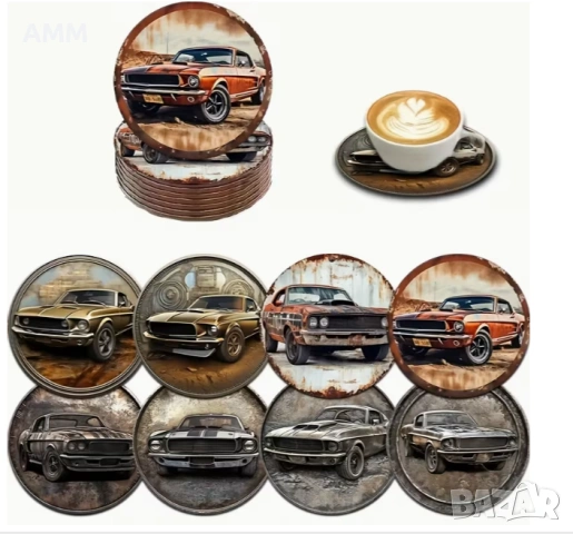  Подложки за Чаши, Дървени - 8 бр.