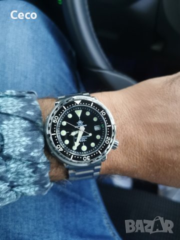 Автоматичен водолазен часовник Addiesdive Diver Deep Sea Hunter. Стъкло Сапфир кристал NH35 Seiko., снимка 7 - Мъжки - 42625805
