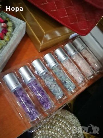 Рол - он шишенца с Аметист, Флорит и Розов Кварц 