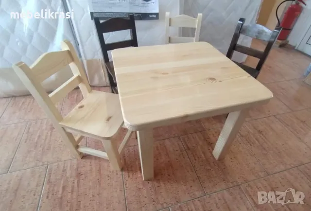 Малка квадратна масичка от дърво за дома или за детски център, снимка 5 - Маси - 49547097