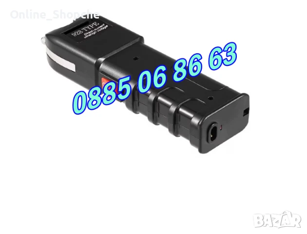 Много мощен електрошок 12000KV. Голям метален LED фенер с електрошок+калъф, снимка 2 - Екипировка - 50494298