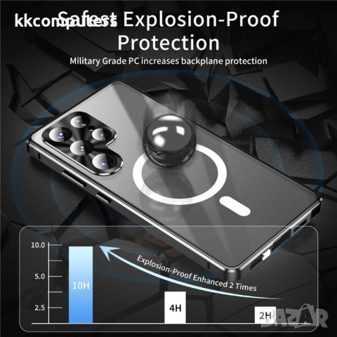Магнитен калъф за Samsung Galaxy S26 Ultra с метална рамка и закалено стъкло, включен протектор – 5 , снимка 8 - Резервни части за телефони - 53680979
