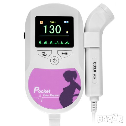Фетален доплер CONTEC 3Mhz Уред за проследяване на бременност, фетален доплер
