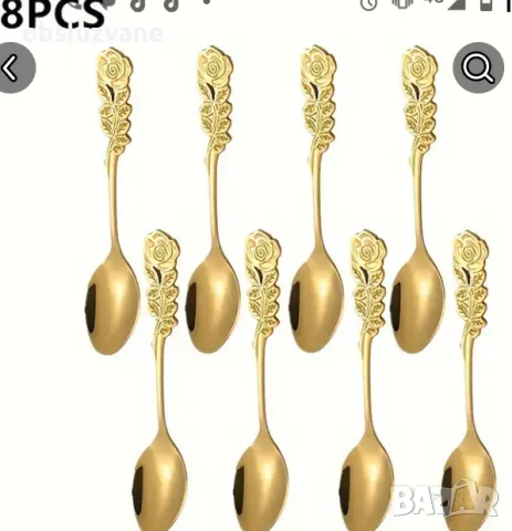 Комплект от 8 части, лъжички Рози голд, снимка 1