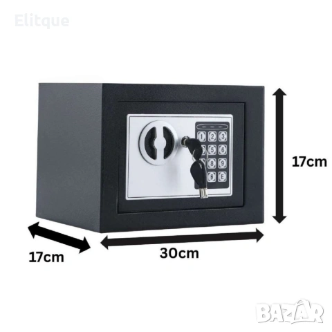 Електронен сейф с кодова клавиатура и резервен механичен ключ – 4.6L, снимка 3 - Друга електроника - 53202766
