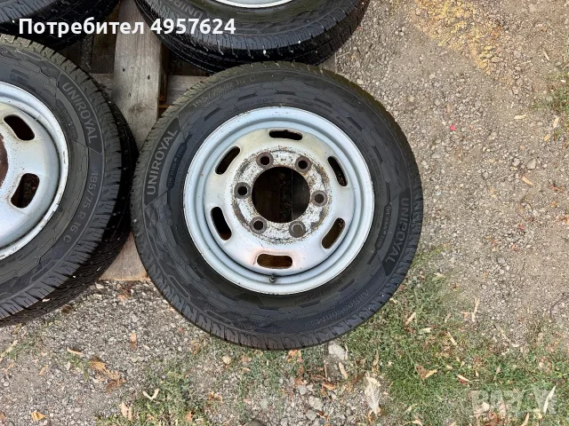 6бр.Джанти 16" 6x170+НОВИ ЗИМНИ ГУМИ Uniroyal 195/75/16C за бус ДВОЙНИ  ГУМИ Iveco Daily(2000-2026), снимка 5 - Гуми и джанти - 56210806