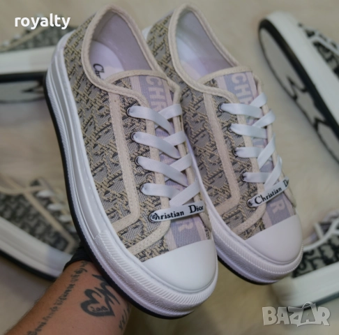 Дамски маратонки Dior Oblique - Бежаво