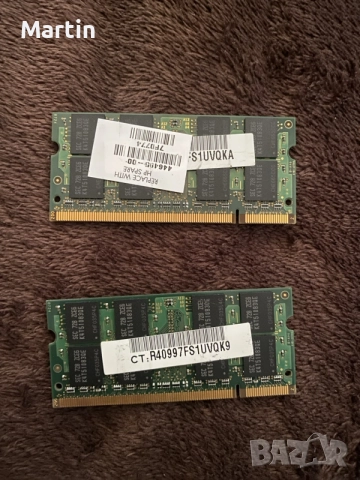 Samsung RAM за лаптоп 2x1GB DDR2 667MHz Dual Channel, снимка 2 - RAM памет - 55804345