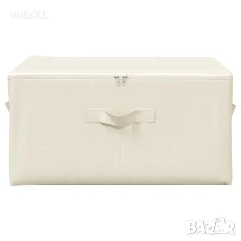 vidaXL Кутии за съхранение, 2 бр, текстил, 43x34x23 см, кремави, снимка 4 - Кутии за съхранение - 56147020