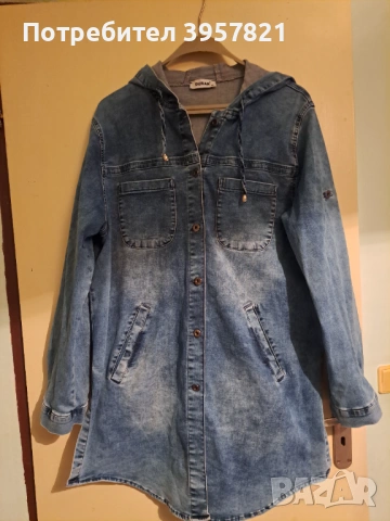 Дамско дълго дънково яке 