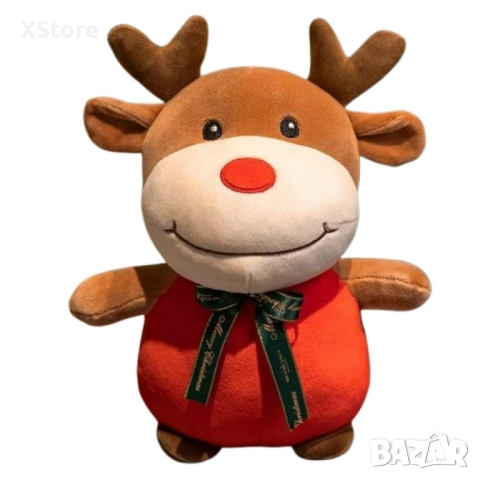 Коледна плюшена играчка 25см – Дядо Коледа или Еленче, снимка 6 - Плюшени играчки - 52441986