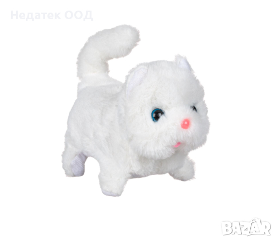  Играчка Коте, с движение и звук, бяло, 16см
