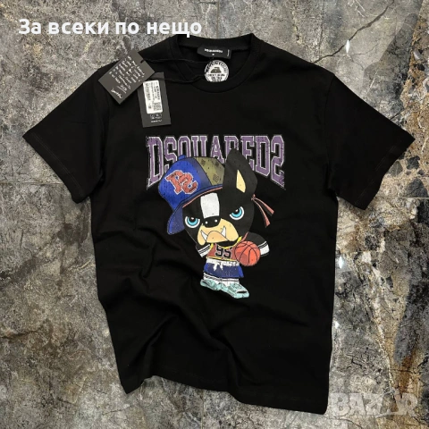 DSQUARED2 Мъжка Черна Тениска👕Мъжка Блуза С Къс Ръкав В Черна Цвят Дискуаред2 Код MensPoint38