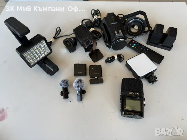Камера 8K с лед / Zoom H2n / Прожектор / Комплект микрофони с приемник
