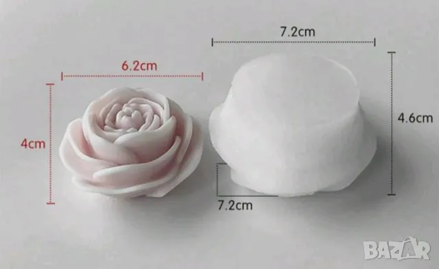 Молд роза голяма 7 см (8), снимка 2 - Форми - 49050459