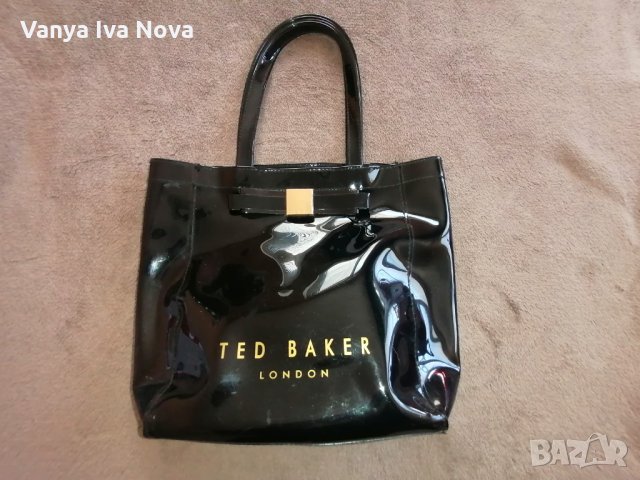 Ted Baker черна лачена чанта , снимка 7 - Чанти - 35669438