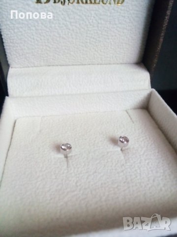 Златни обеци с диаманти, снимка 7 - Обеци - 41115127