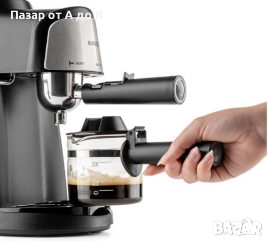 Комплект еспресо машина MUHLER MCM-33 + 2 стъклени чаши Luigi Ferrero Caffeina 80ml FR-8012 ПОДАРЪК, снимка 3 - Кафемашини - 51624412