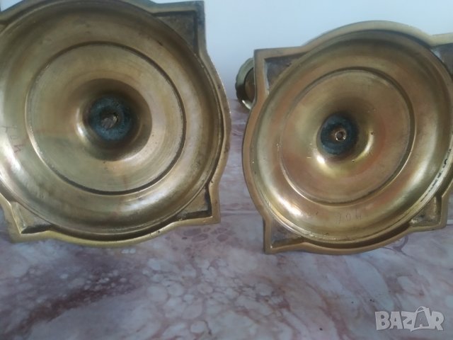 два барокови свещници-комплект, снимка 6 - Антикварни и старинни предмети - 39962878