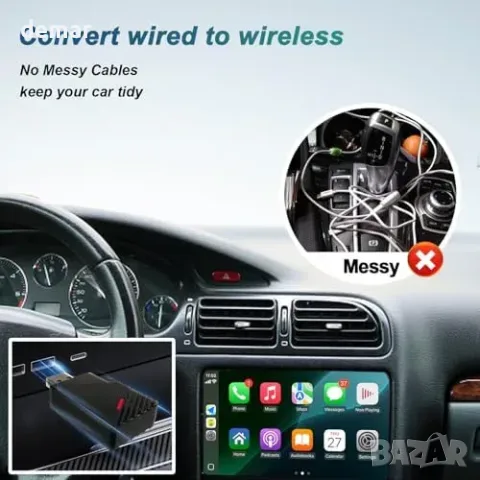 Безжичен адаптер CarPlay (Wireless Dongle) Plug & Play, снимка 6 - Аксесоари и консумативи - 55850040