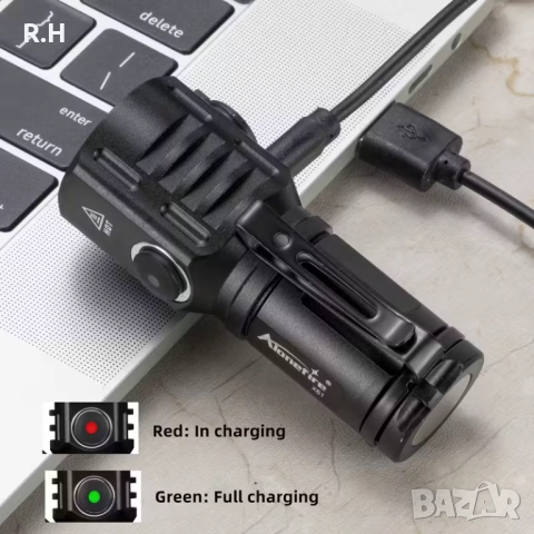 Компактен и силен фенер 6000К USB Type C , снимка 6 - Къмпинг осветление - 52819062