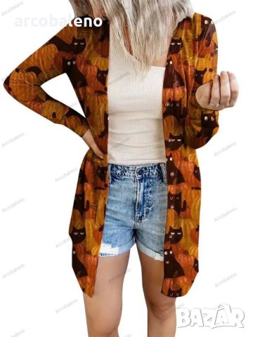 Модна дамска лека жилетка с щампа на Halloween, 6цвята - 023, снимка 7 - Жилетки - 41706912