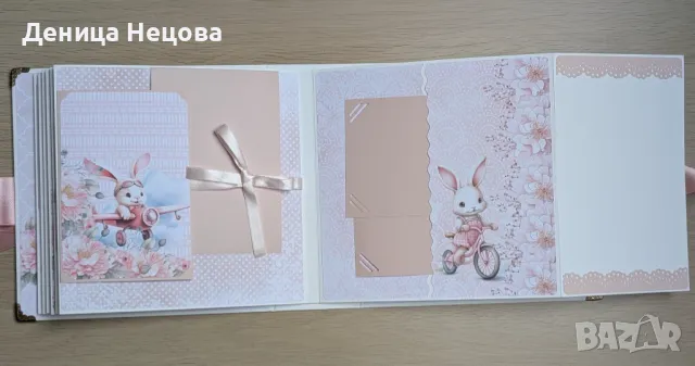 Бебешки ръчно изработен албум за снимки, подарък за погача, подарък за бебе, рожден ден, снимка 5 - Други - 49736057
