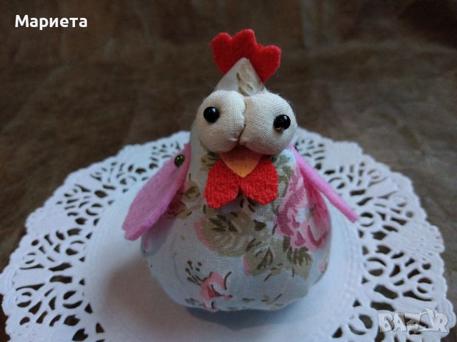 Нежна сладка текстилна кокошка Ръчна Изработка  Пиле Малък Великденски Подарък Декорация , снимка 7 - Декорация за дома - 40046647