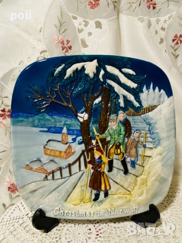 коледна чиния за стена 