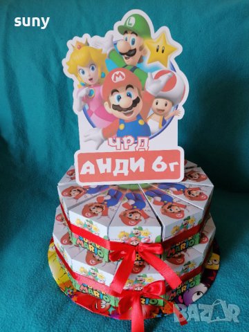 Картонена торта Супер Марио, снимка 1 - Други - 41205554