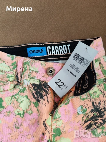 НОВИ цветни дънки Okaidi за 2 годишно момиче, снимка 3 - Детски панталони и дънки - 53256631