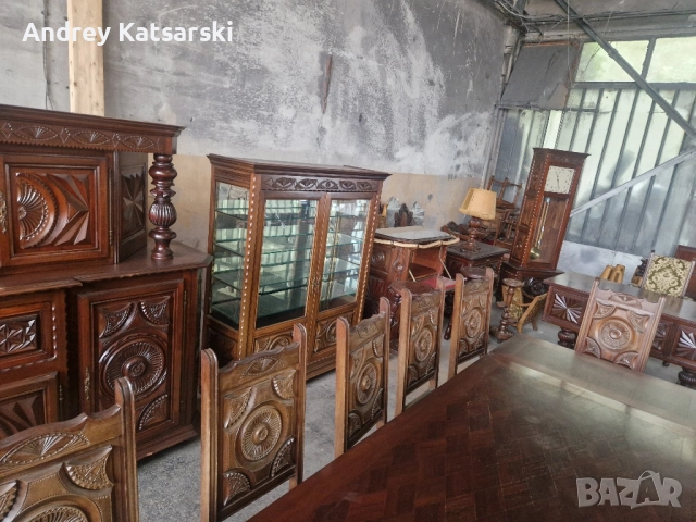 Много Красив и Стилен Комплект от Старинни Махагонови Мебели - Стил БАСК , снимка 17 - Други - 51878686